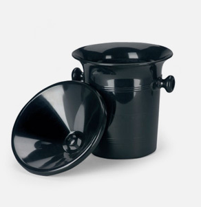 Spittoon with black acrylic lid 1 ltr